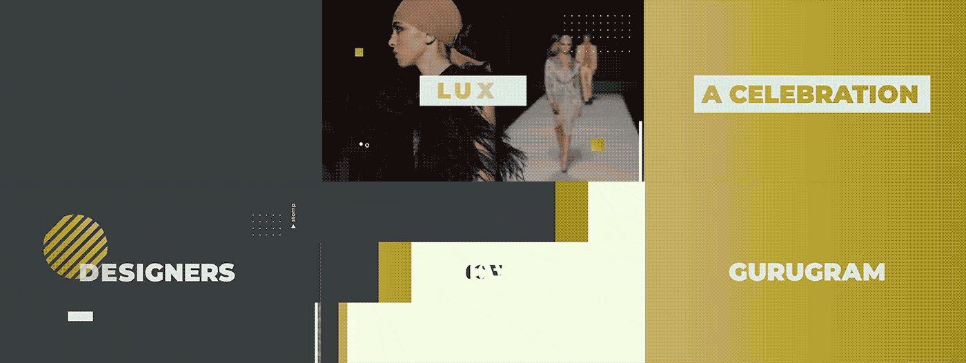 Motion creatives announcing designers, the line-up and the celebration of couture in Gurugram.