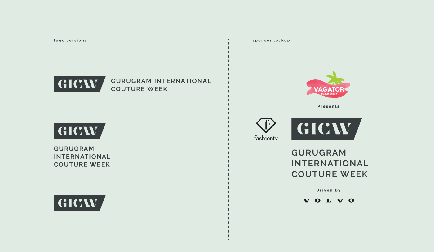 Logo versions and the sponsor lockup, codified for flexible, consistent application.