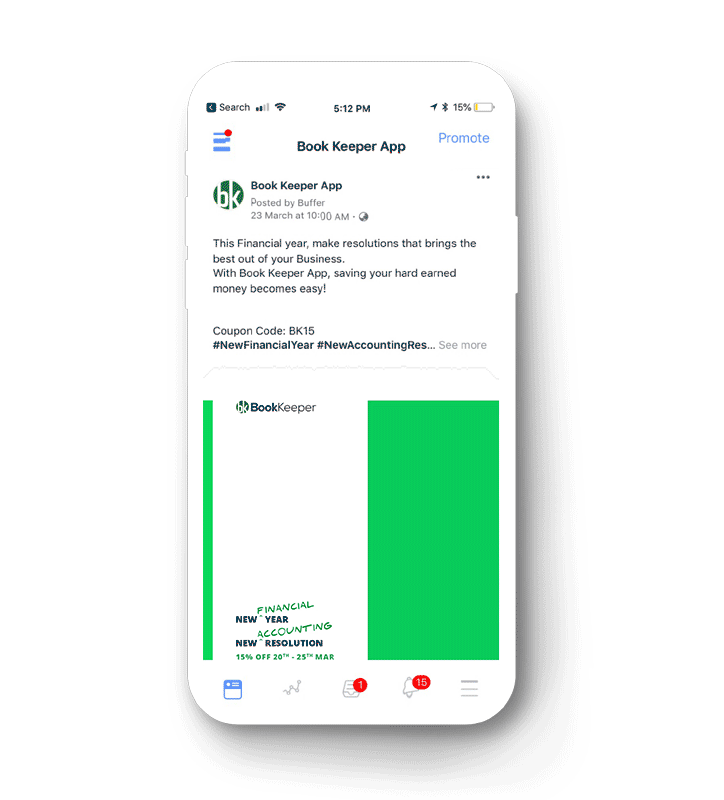 The campaign live in the Facebook feed