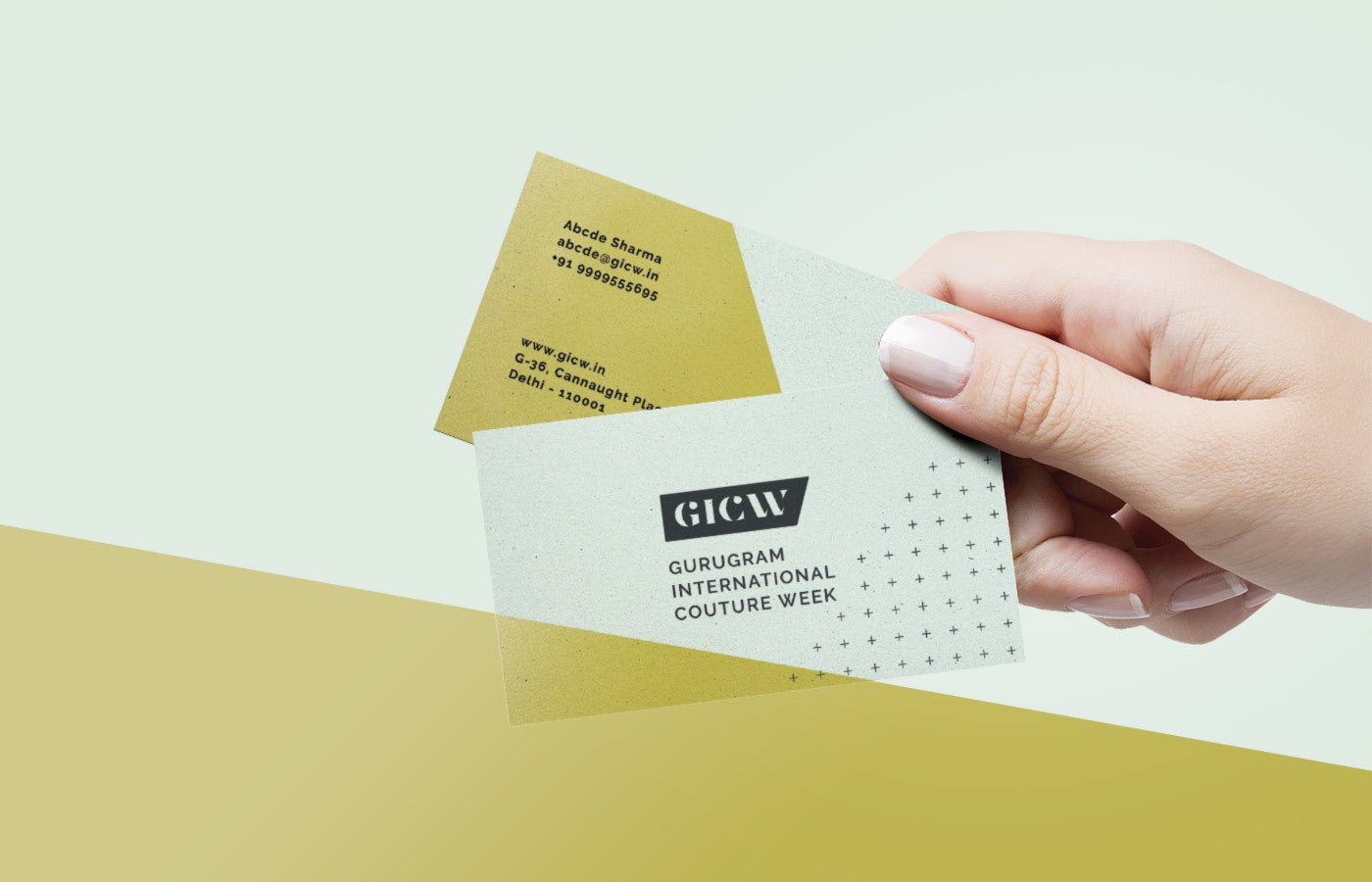 Business cards — the identity on premium, tactile stock.