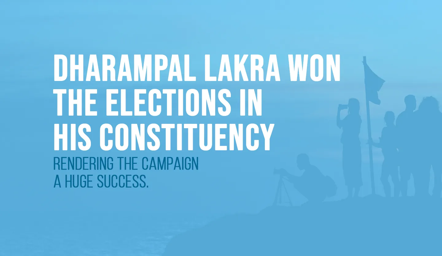 Dharampal Lakra won the elections in his constituency — rendering the campaign a huge success.