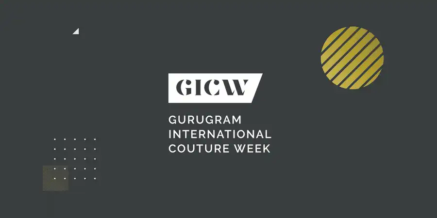 The GICW identity — stencil-cut wordmark on a graphite field with a gold couture accent.