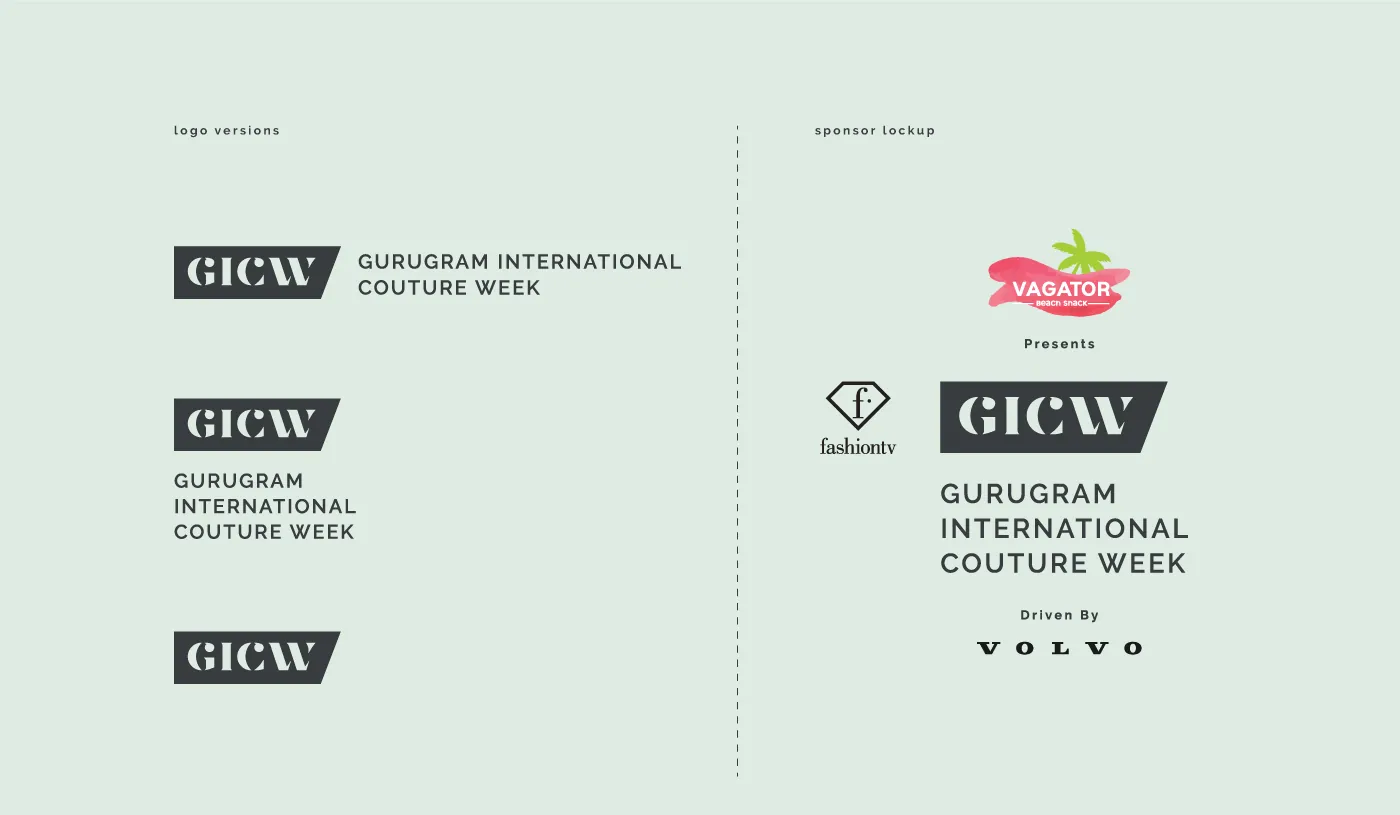 Logo versions and the sponsor lockup, codified for flexible, consistent application.