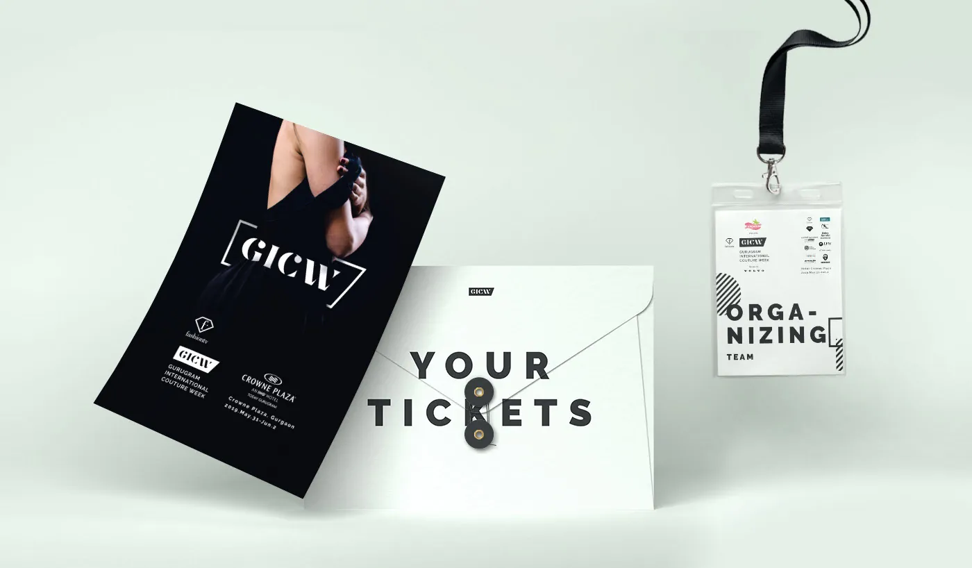 Invitations, ticket envelopes and organising-team passes.